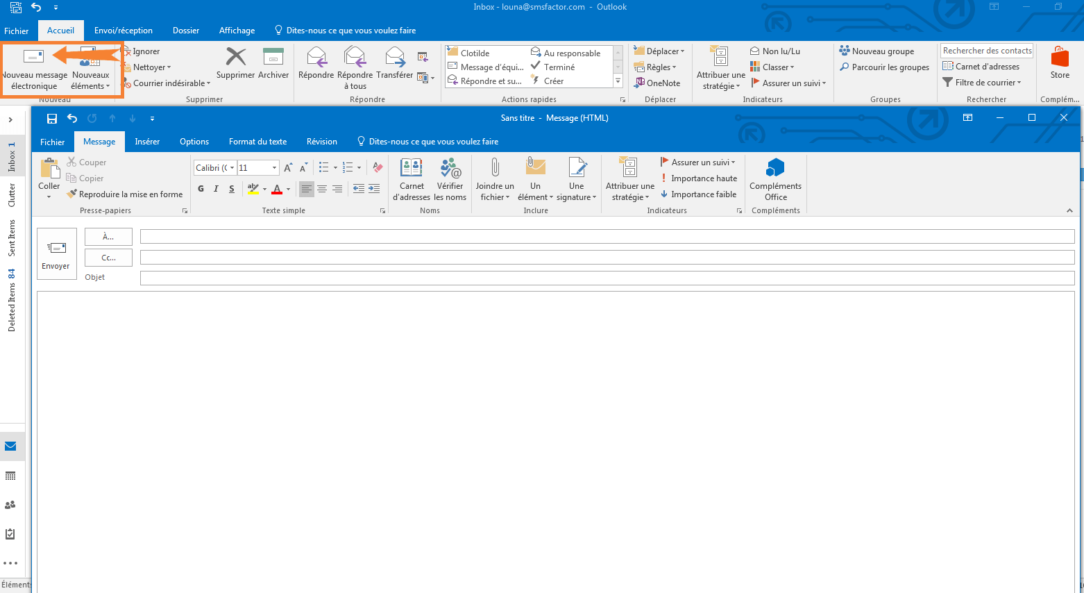 outlook email to sms