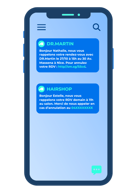 exemple sms rappel de RDV
